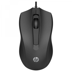HP 100 Optical USB Wired Mouse, Black